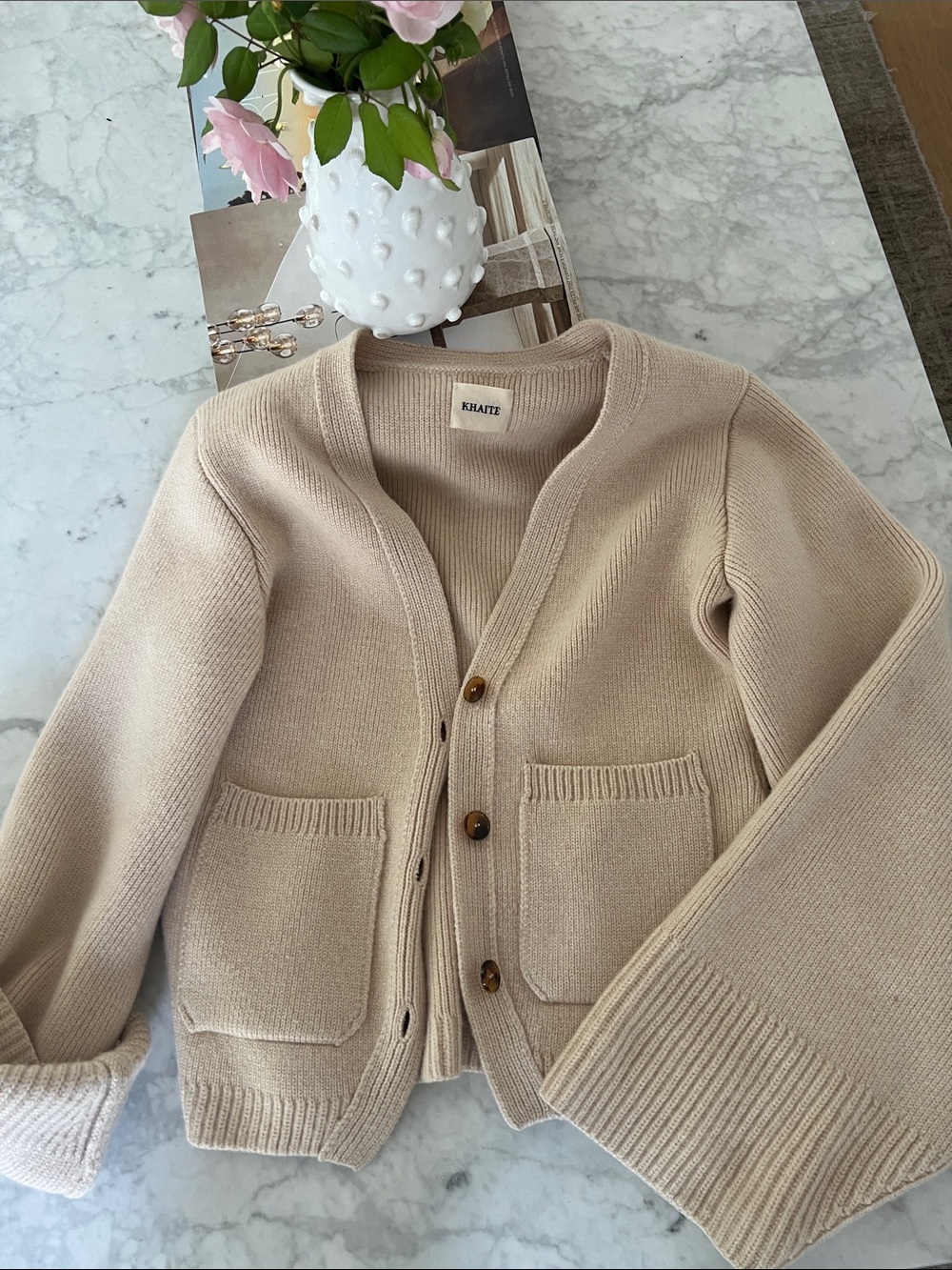 Khaite Cashmere scarlet Cartigan size s